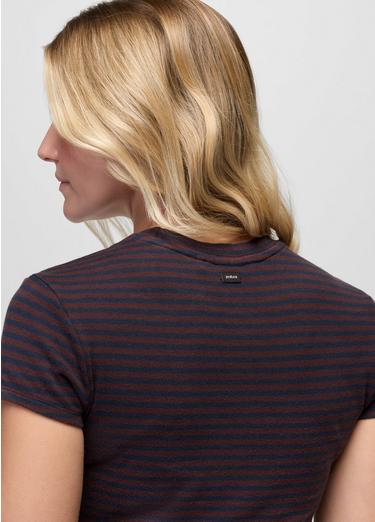 Lotus Short Sleeve Tee, Color: Cacao Stripe, image 28