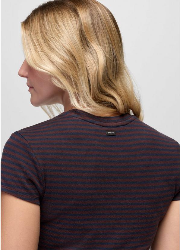 Lotus Short Sleeve Tee, Color: Cacao Stripe, image 4