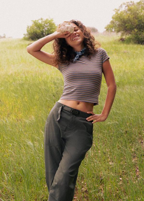 Lotus Short Sleeve Tee, Color: Long Beach Stripe, image 3