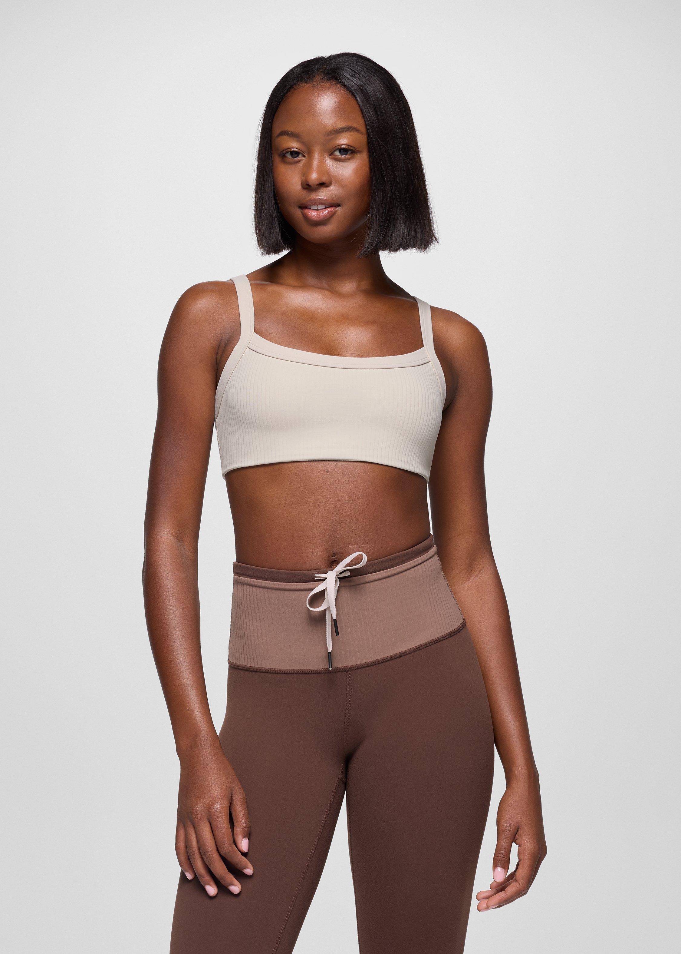 Womens prAna Luxara&trade; Rib Bra - Almond