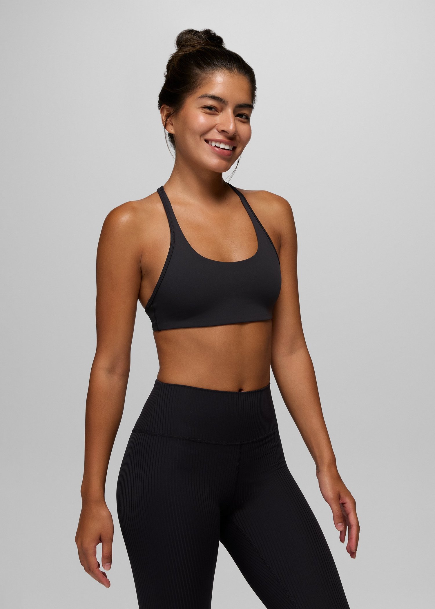 Womens prAna Luxara™ Racerback Bra - Black