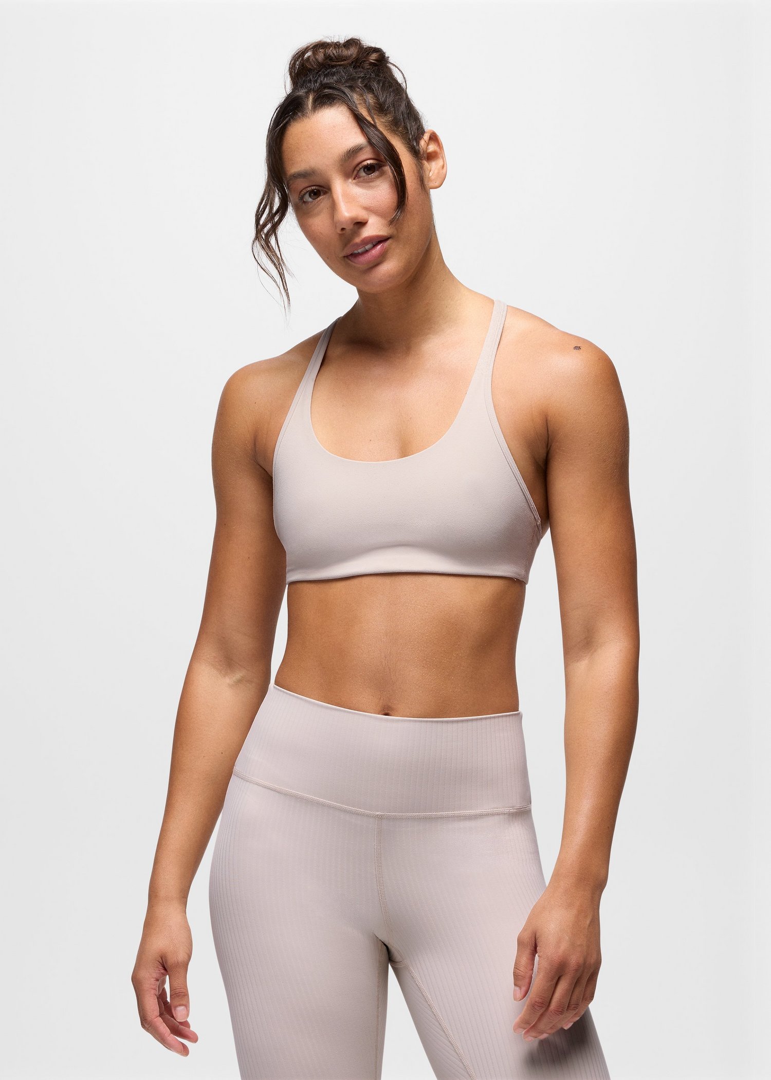 Womens prAna Luxara™ Racerback Bra - Almond