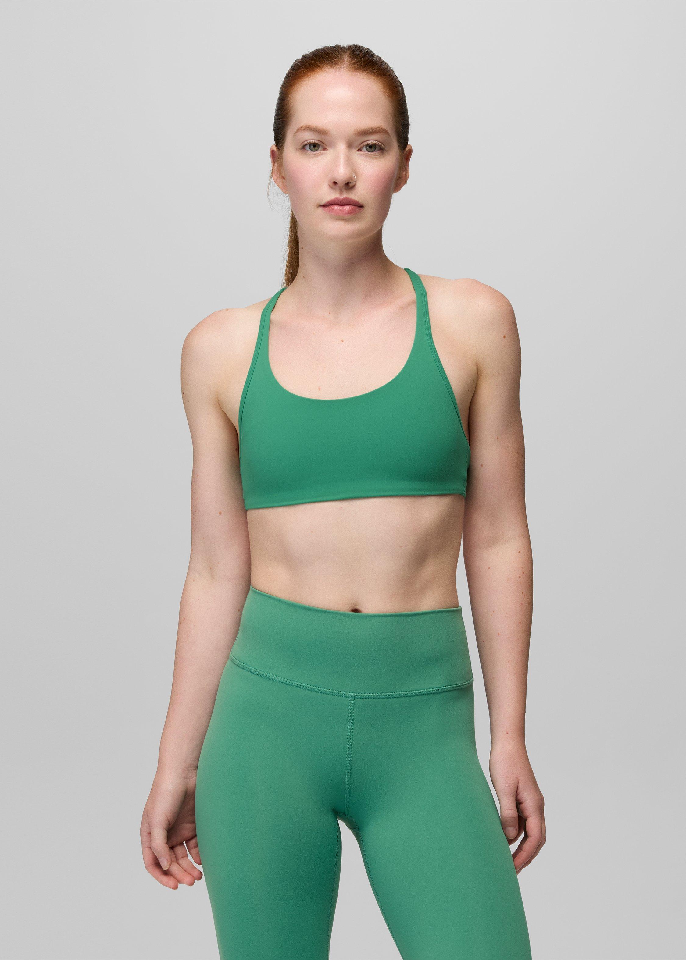 Womens prAna Luxara&trade; Racerback Bra - Jade