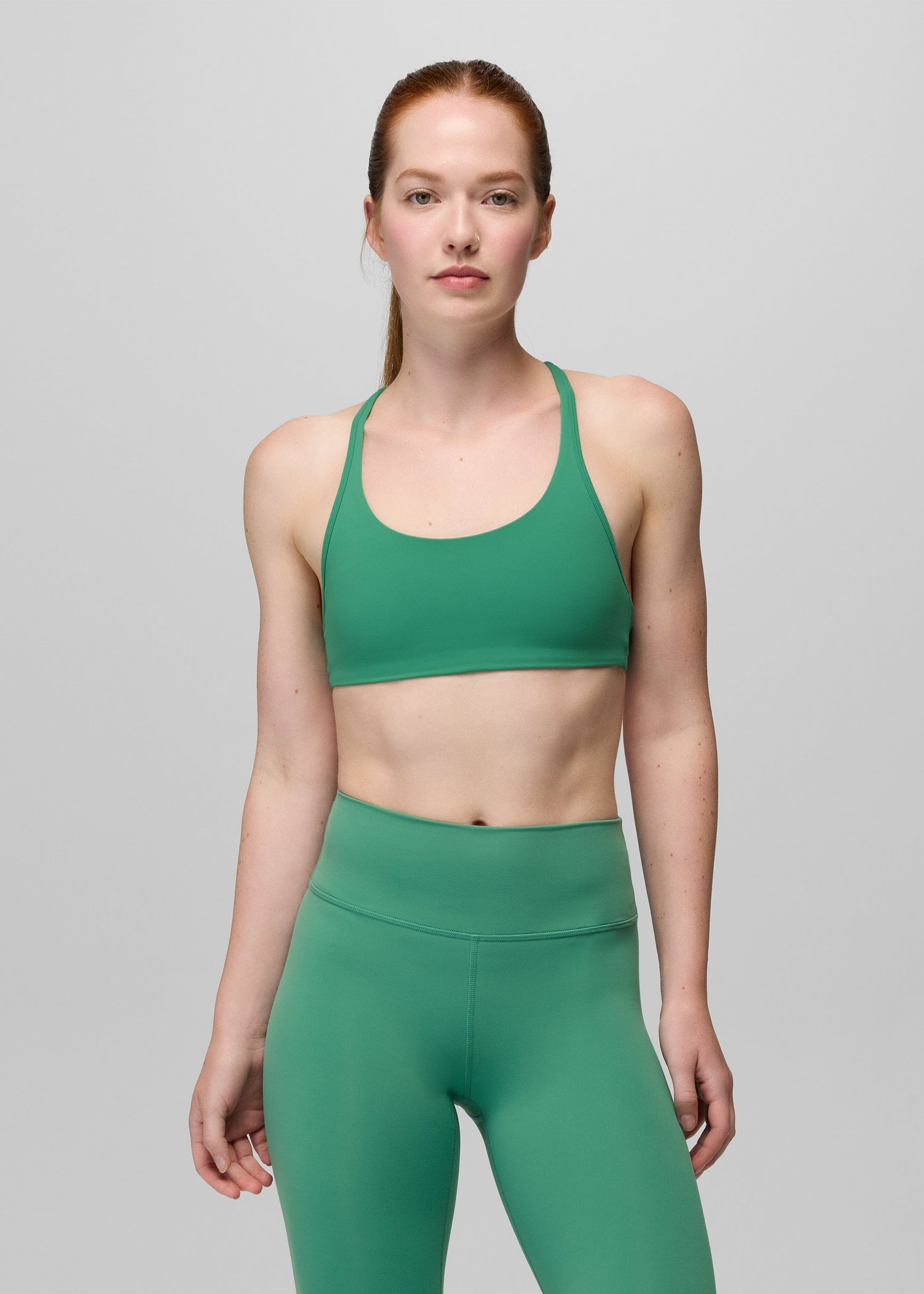 Womens prAna Luxara™ Racerback Bra - Jade