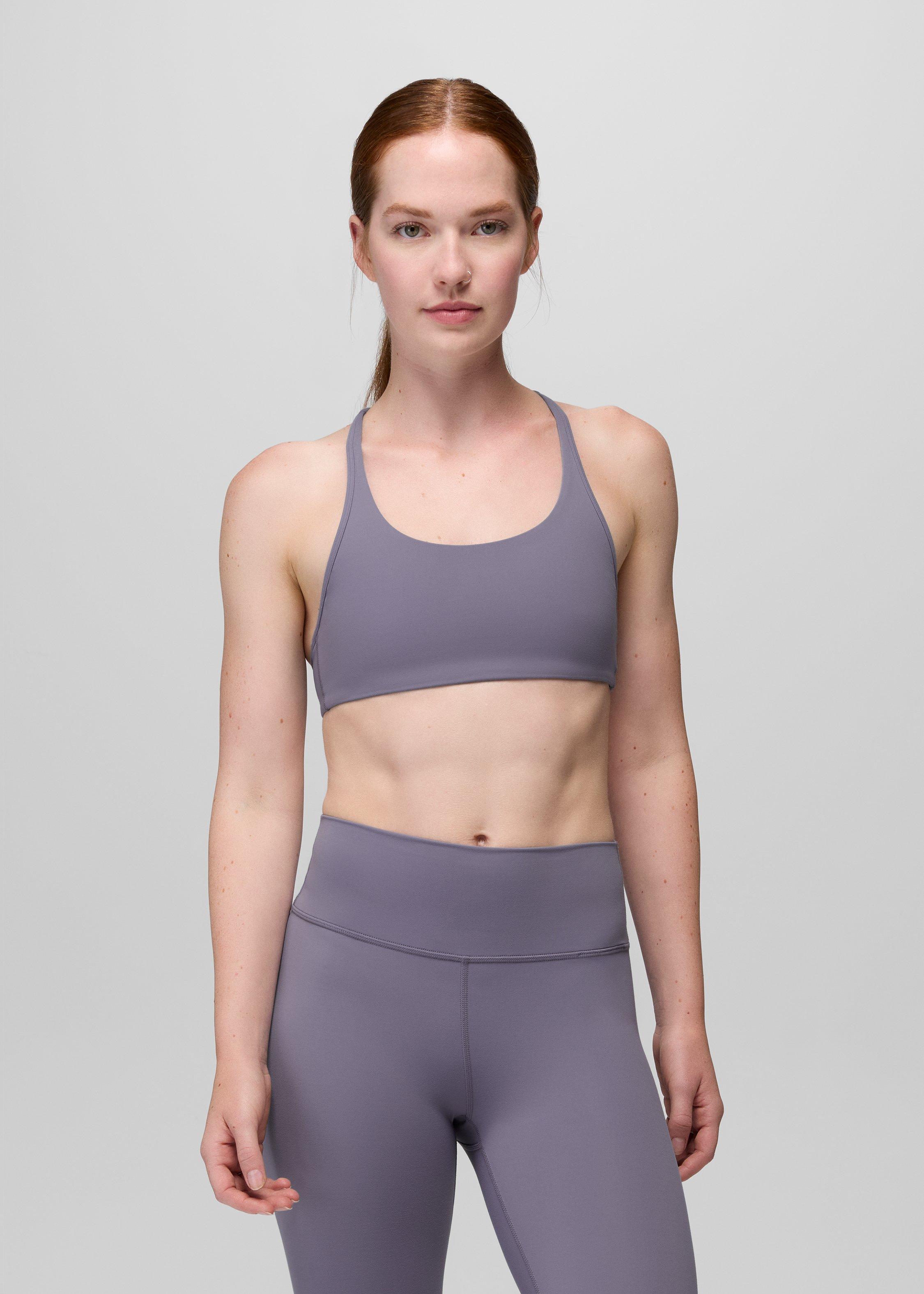 Womens prAna Luxara&trade; Racerback Bra - Taro