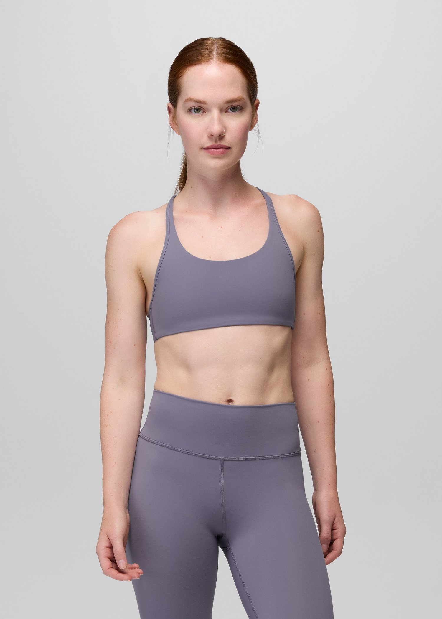 Womens prAna Luxara™ Racerback Bra - Taro