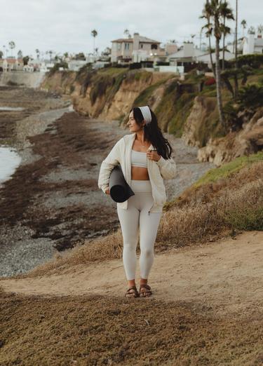 Luxara Rib 7/8 Legging, Color: Almond, image 7