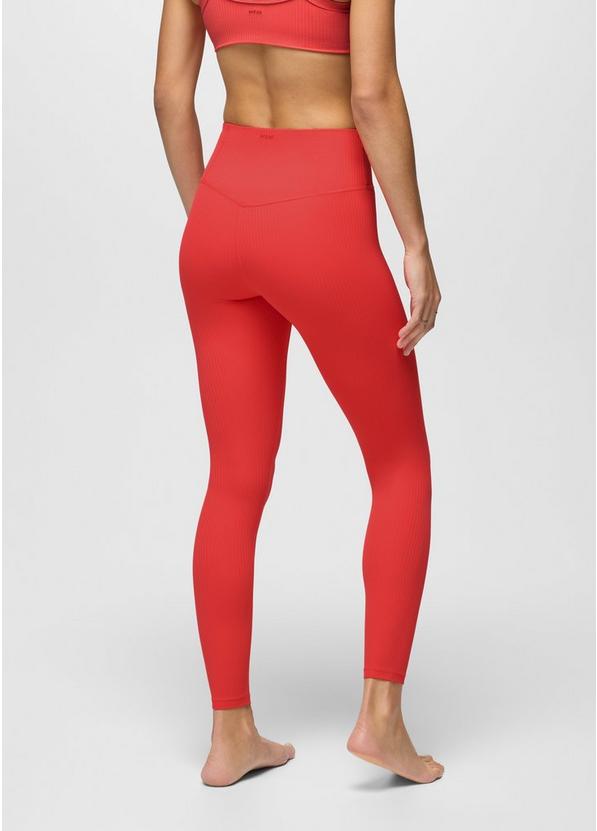 Luxara Rib 7/8 Legging, Color: Rose Fire, image 2