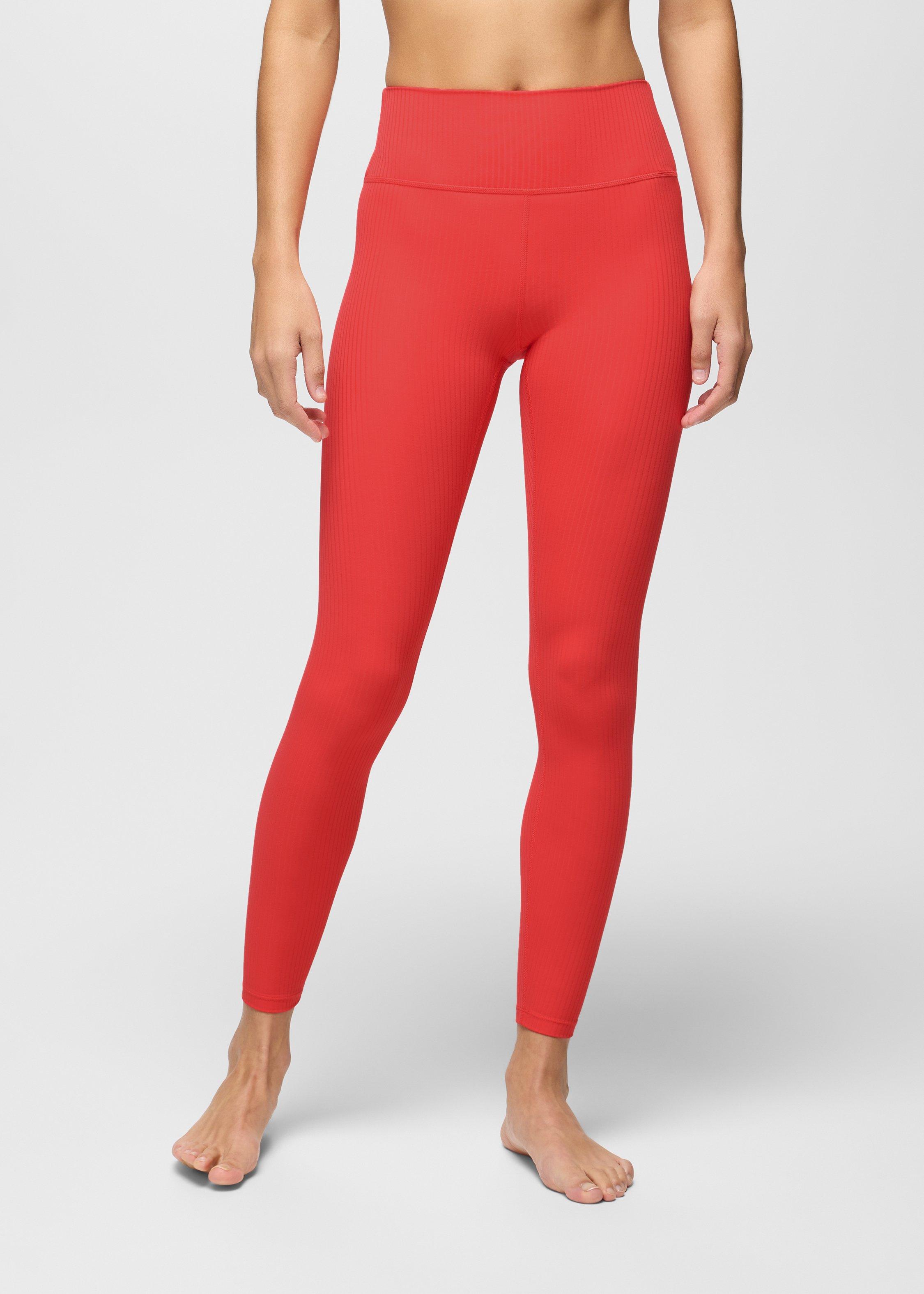 Womens prAna Luxara&trade; Rib 7/8 Legging - Rose Fire