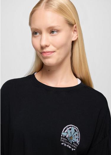 Everyday Graphic Oversized Tee, Color: Black Happy Petals, image 4