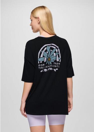 Everyday Graphic Oversized Tee, Color: Black Happy Petals, image 1