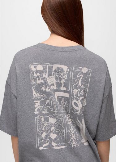 Everyday Graphic Oversized Tee, Color: Medium Heather Grey Storybook, image 3