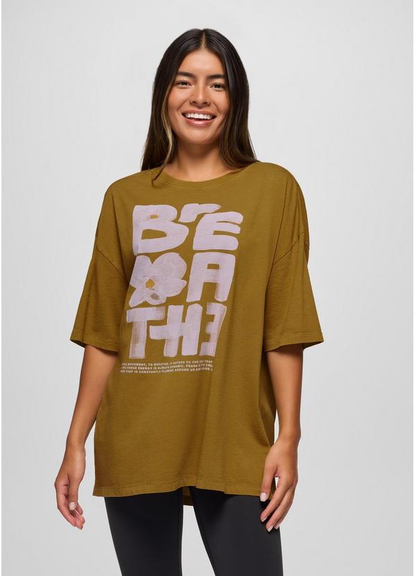 Everyday Graphic Oversized Tee, Color: Retro Olive / Luminous Breathe, image 1