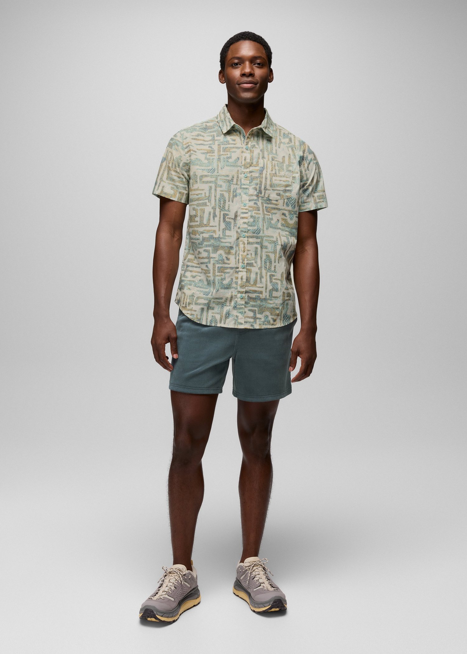 Mens prAna Deja View Short - Grey Blue