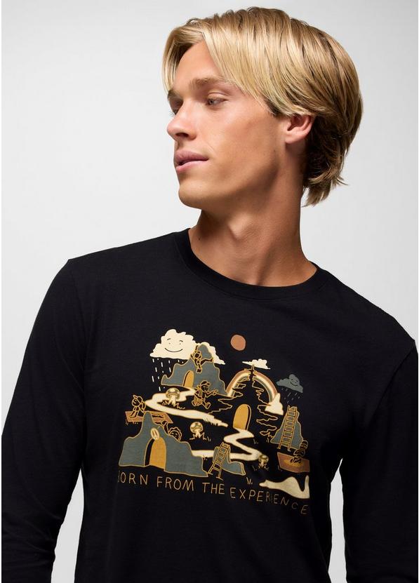 Everyday Graphic Long Sleeve Tee, Color: Black Wandering World, image 3