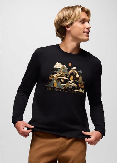 Everyday Graphic Long Sleeve Tee, Color: Black Wandering World, image 9