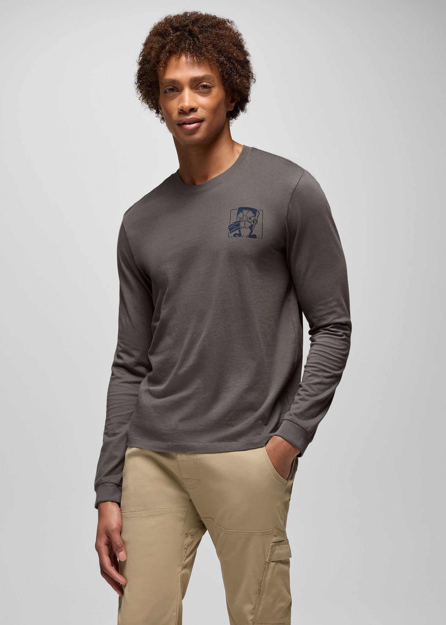 Mens prAna Everyday Graphic Long Sleeve Tee - Thyme Storybook