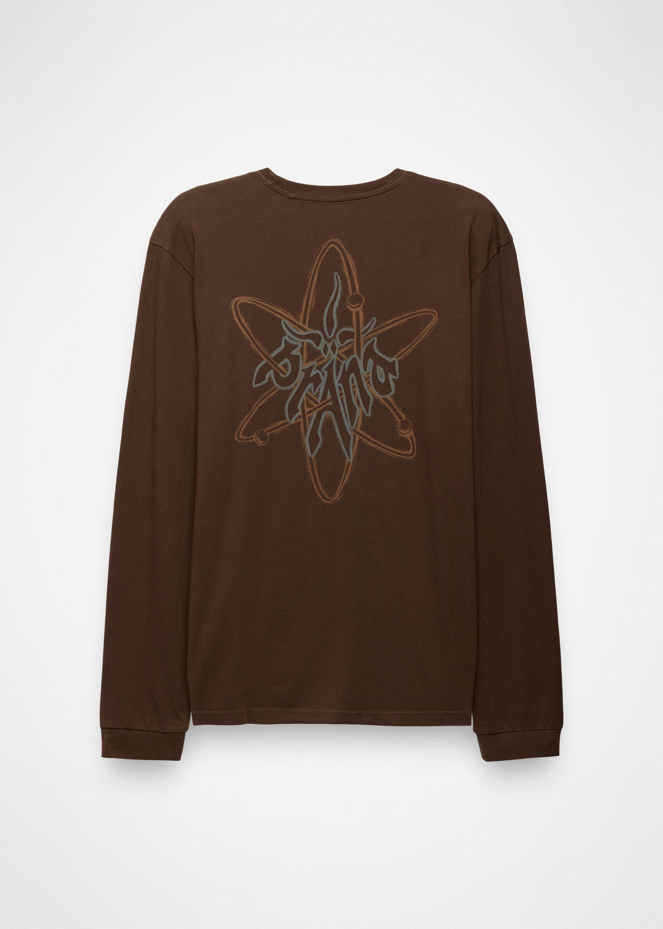 Gender Neutral prAna Heritage Graphic Long Sleeve Tee - Dark Roast Atom