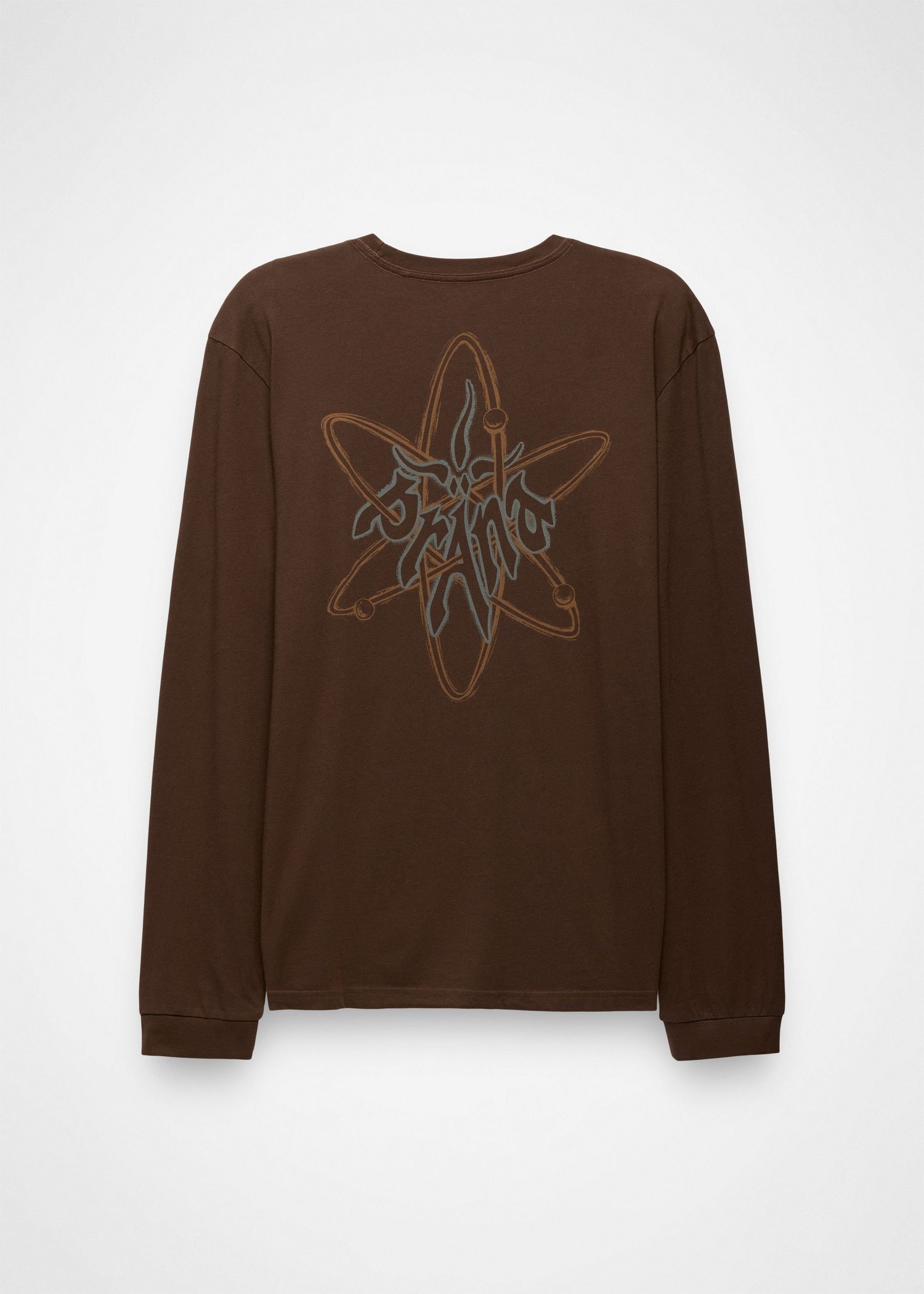 Gender Neutral prAna Heritage Graphic Long Sleeve Tee - Dark Roast Atom