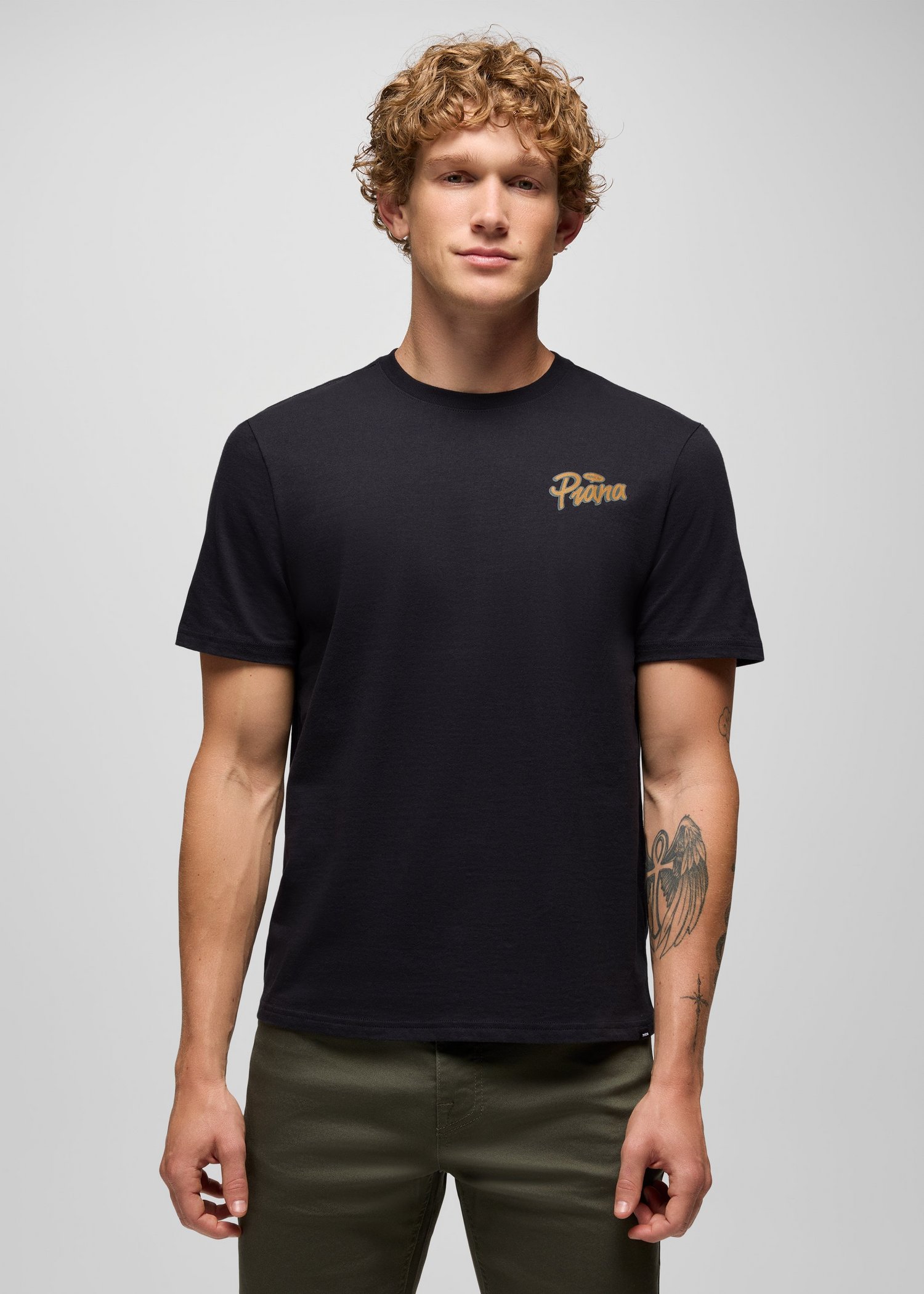 Mens prAna Open Your Mind Graphic Tee - Black