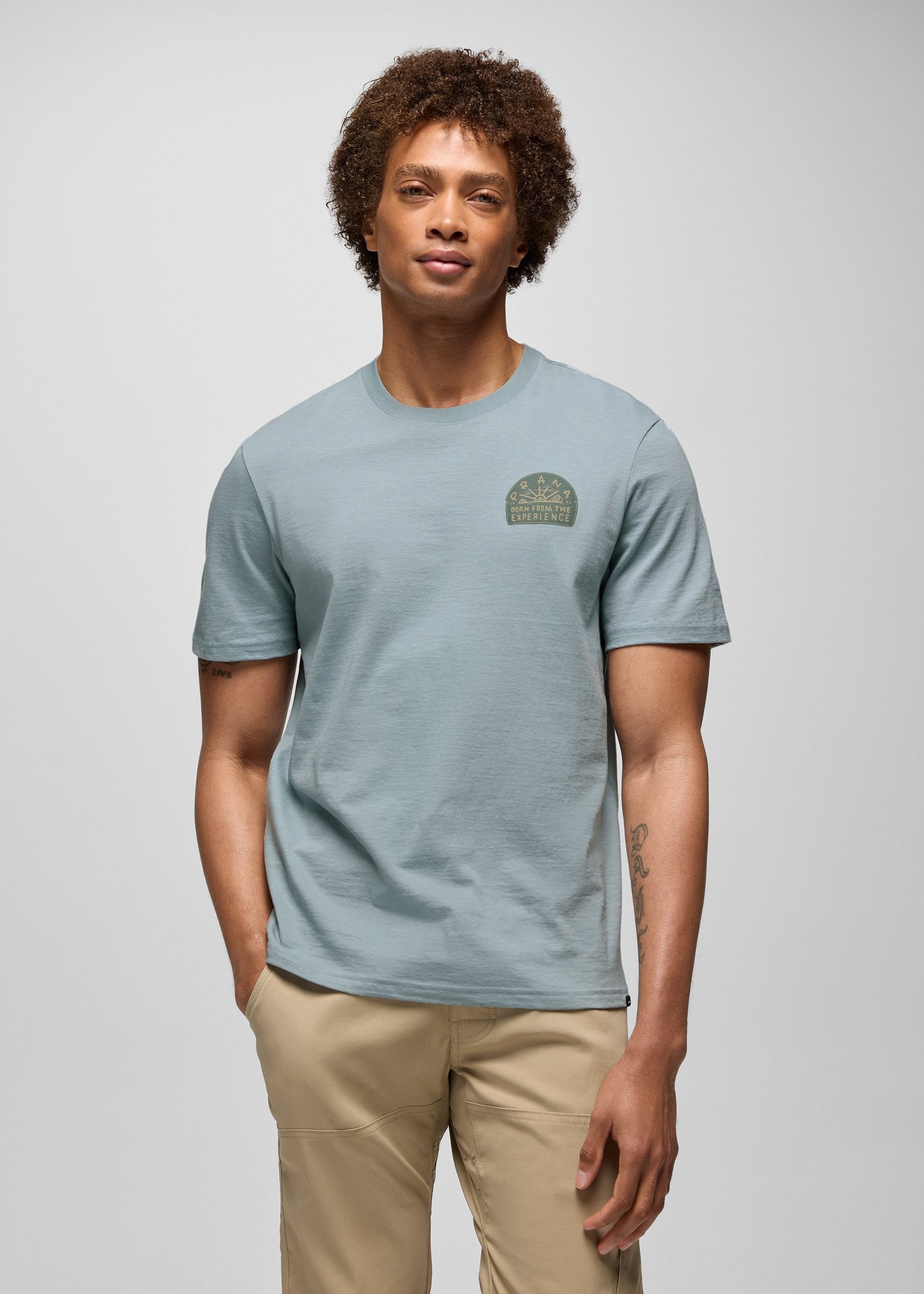 Mens prAna Solar Arch Graphic Tee - Quarry