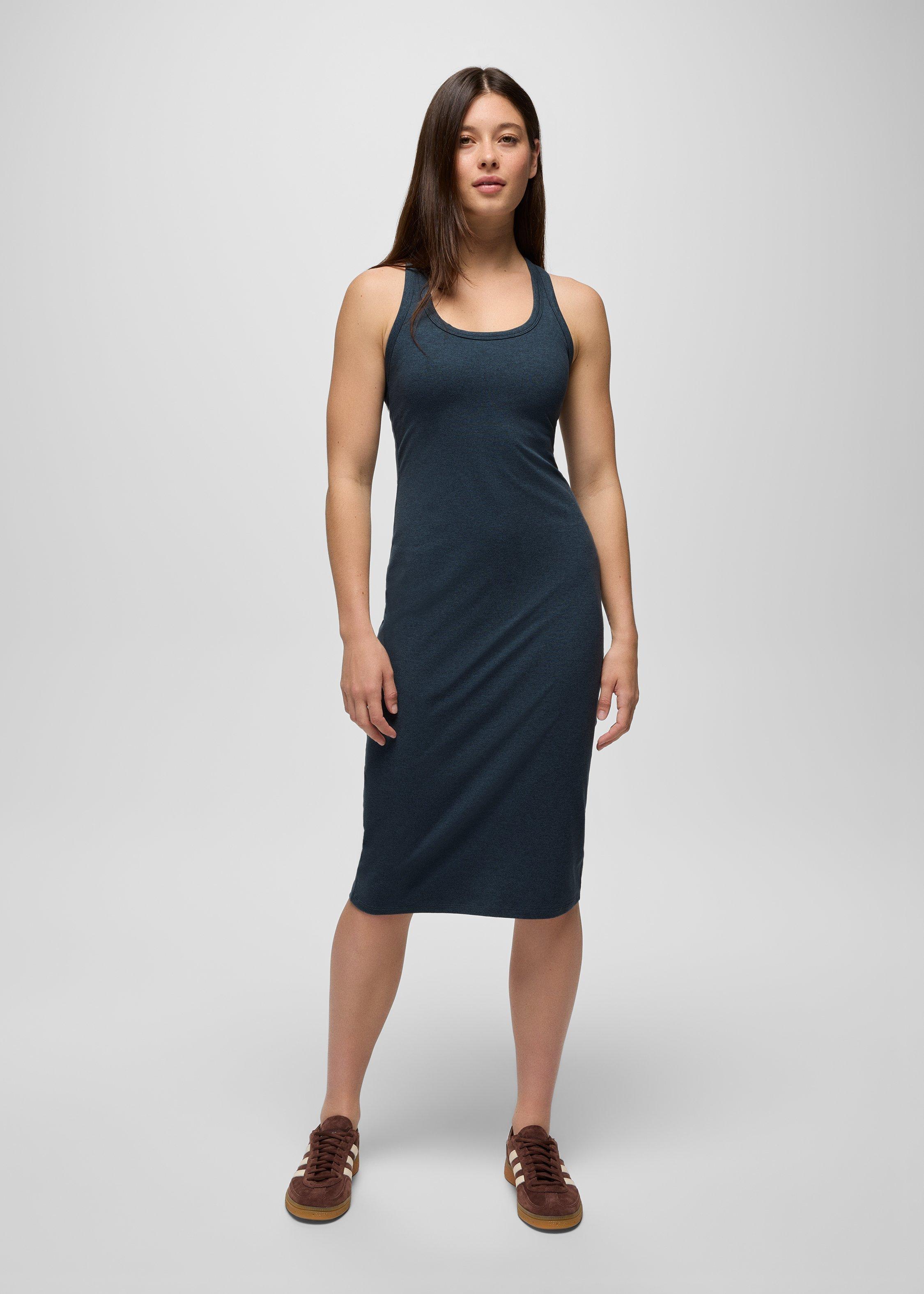 Womens prAna Heavana&trade; Racerback Midi Dress - Stormy Night Heather