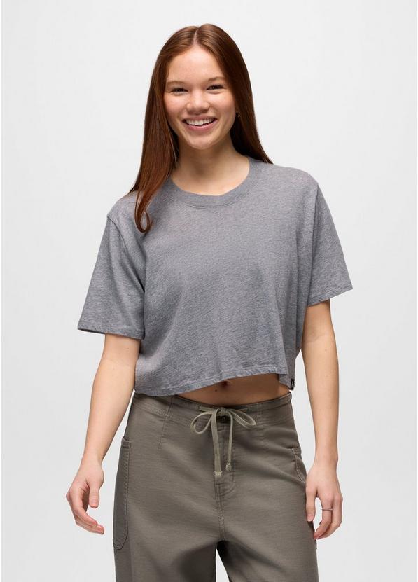 Everyday Crop Tee, Color: Medium Heather Grey, image 6