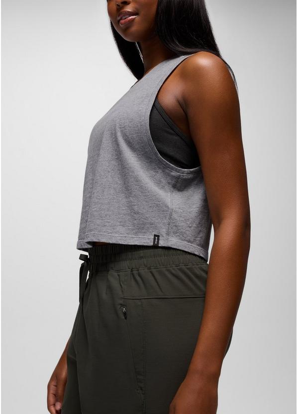 Everyday Crop Tank, Color: Medium Heather Grey, image 4