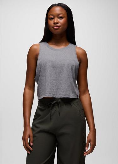 Everyday Crop Tank, Color: Medium Heather Grey, image 5