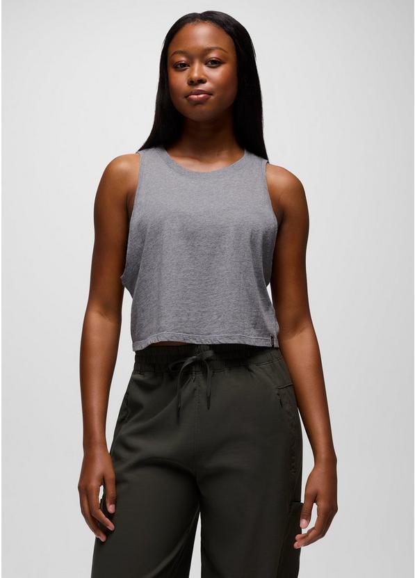 Everyday Crop Tank, Color: Medium Heather Grey, image 1