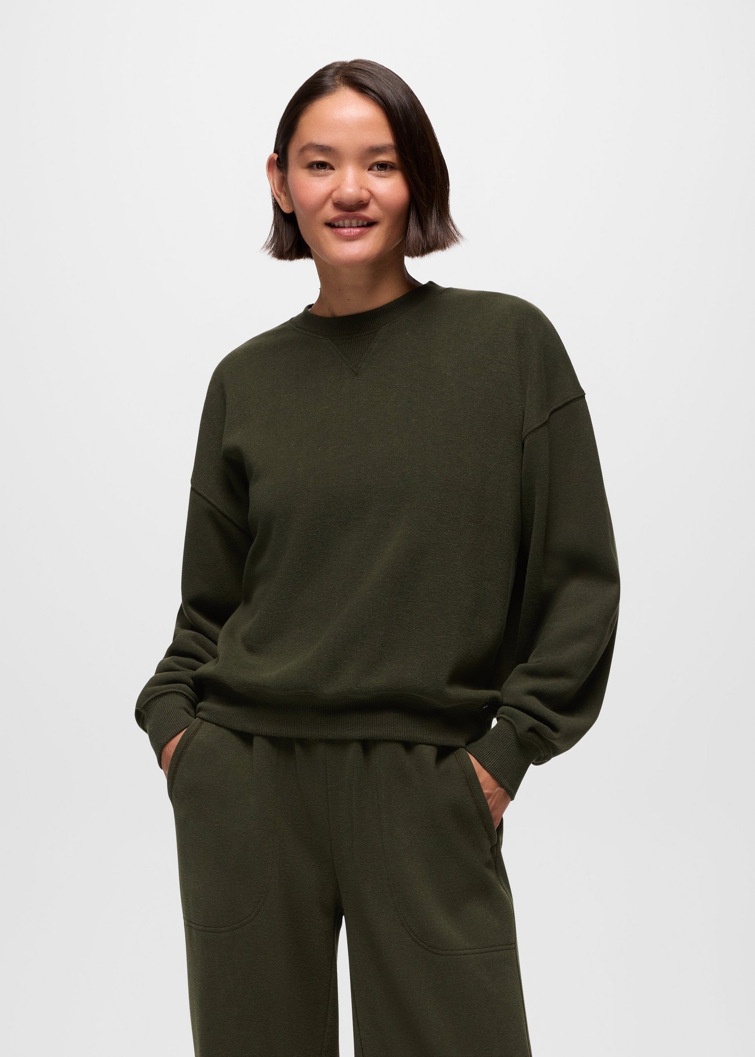 Womens prAna Cozy Up Crew Sweatshirt - Nori