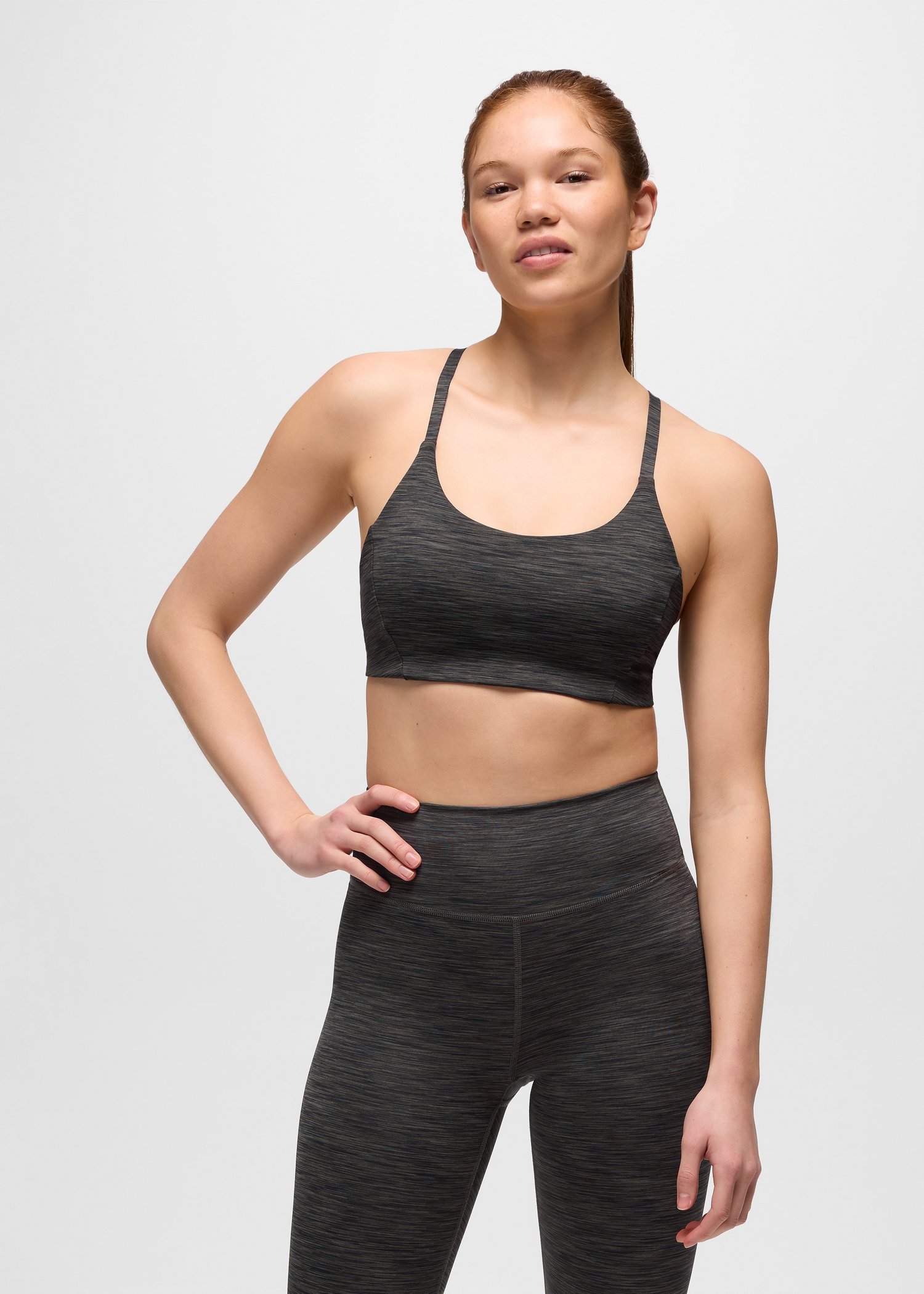 Womens prAna Sculpt™ Scoop Bra - Nori Spacedye