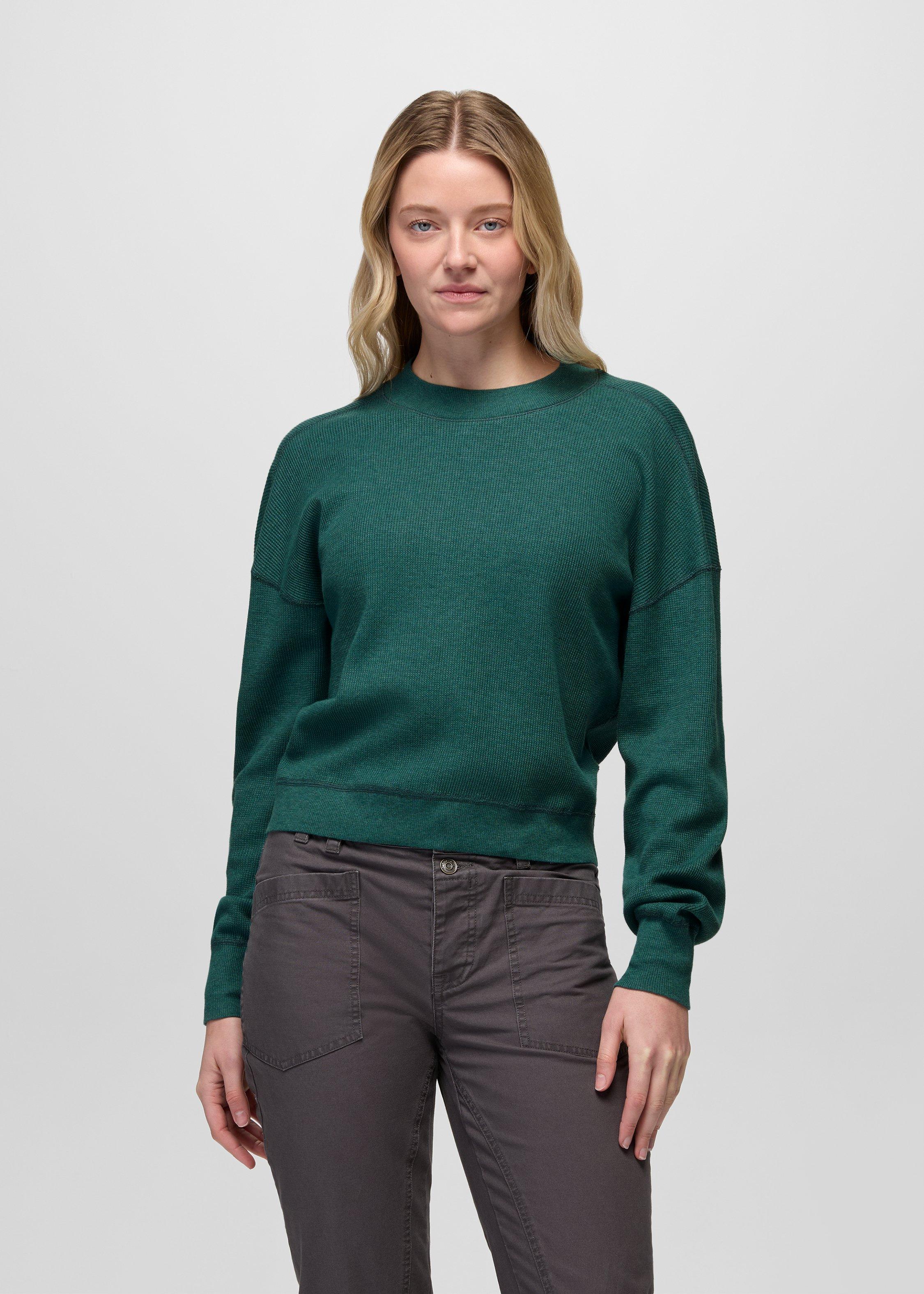 Womens prAna Touchstone Long Sleeve Crew - Coast Heather