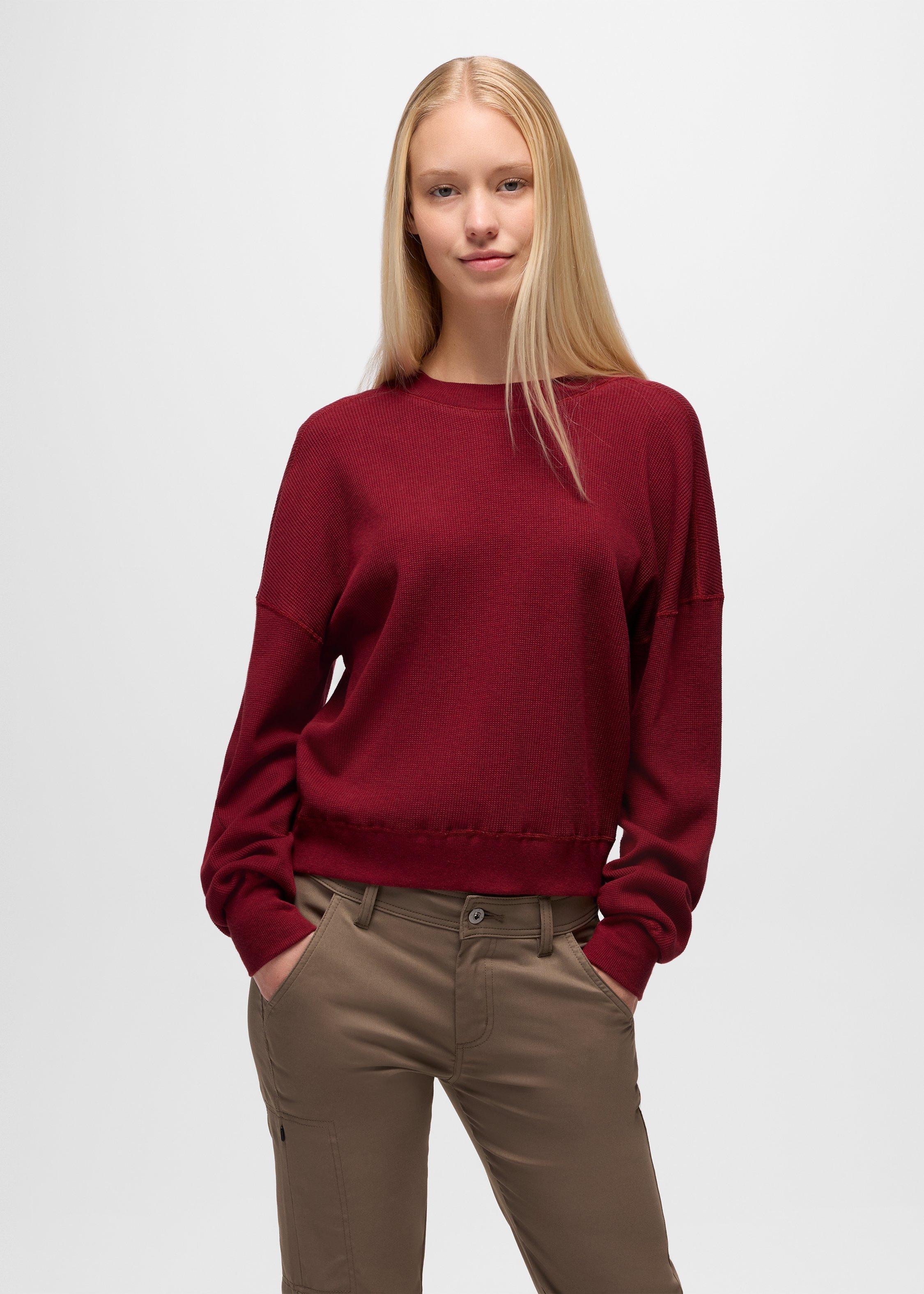 Womens prAna Touchstone Long Sleeve Crew - Retrograde Heather