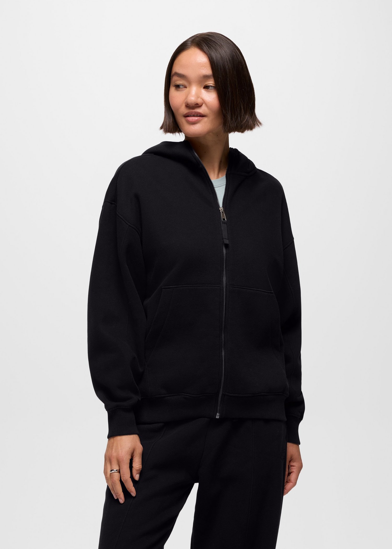 Womens prAna DreamFleece Full Zip Hoodie - Black