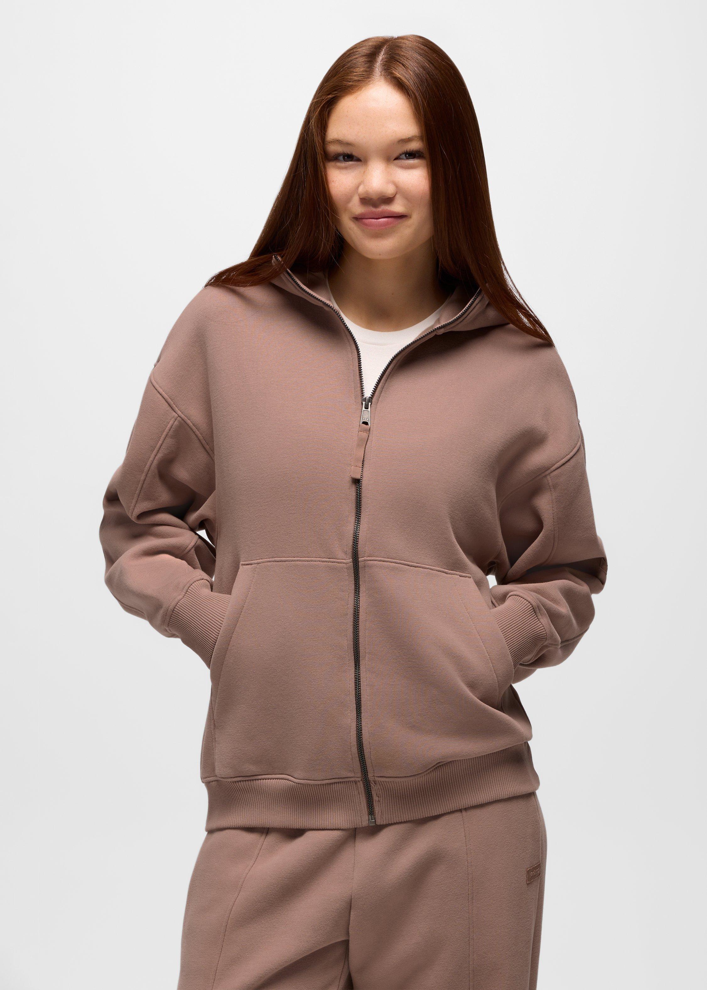 Womens prAna DreamFleece Full Zip Hoodie - Shroom