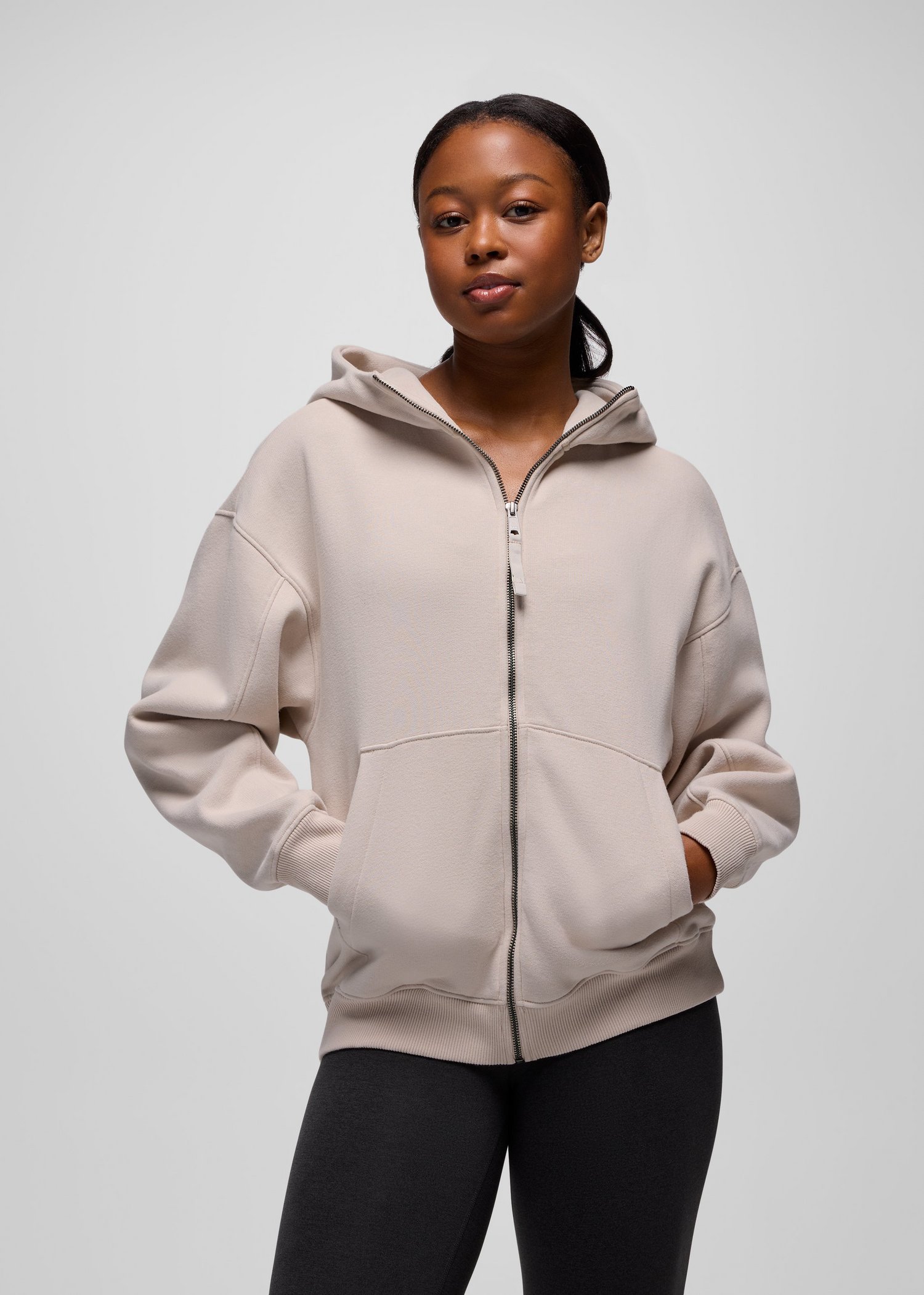 Womens prAna DreamFleece Full Zip Hoodie - Almond