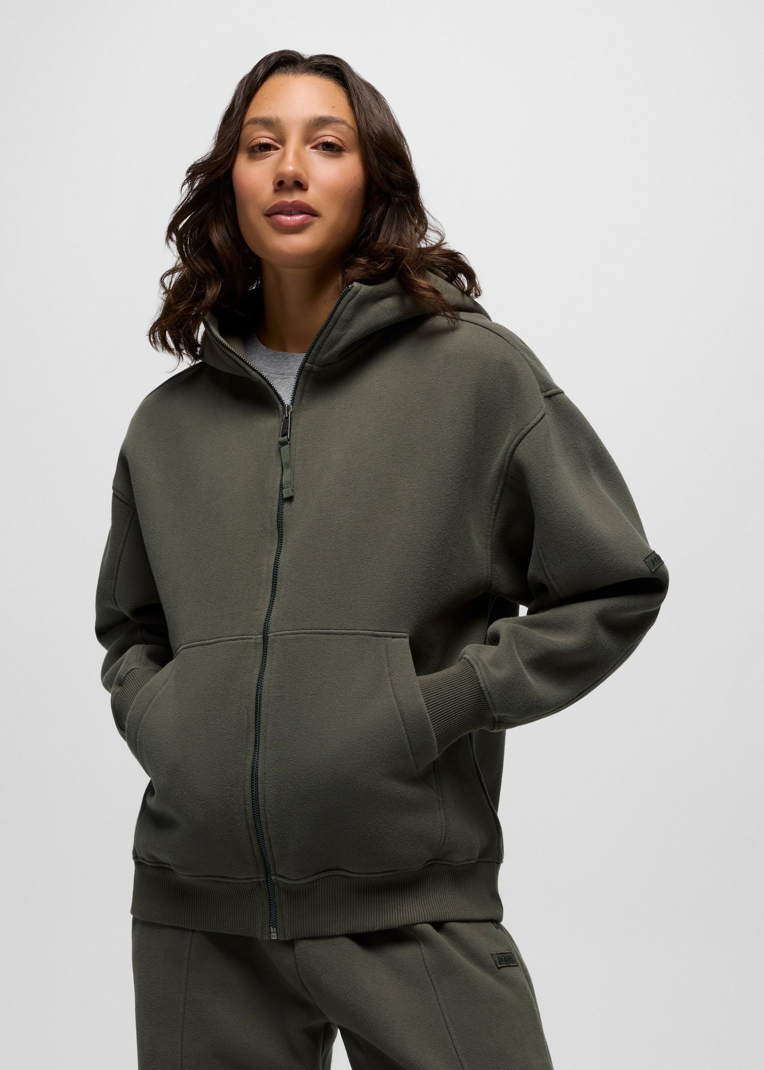 Womens prAna DreamFleece Full Zip Hoodie - Spruce