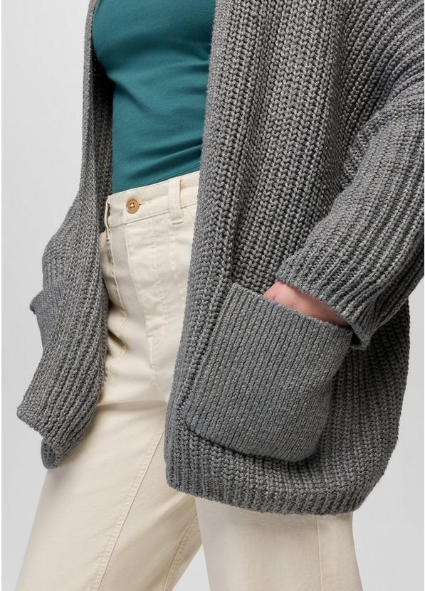 Sunday River Long Cardigan, Color: Heather Grey, image 4