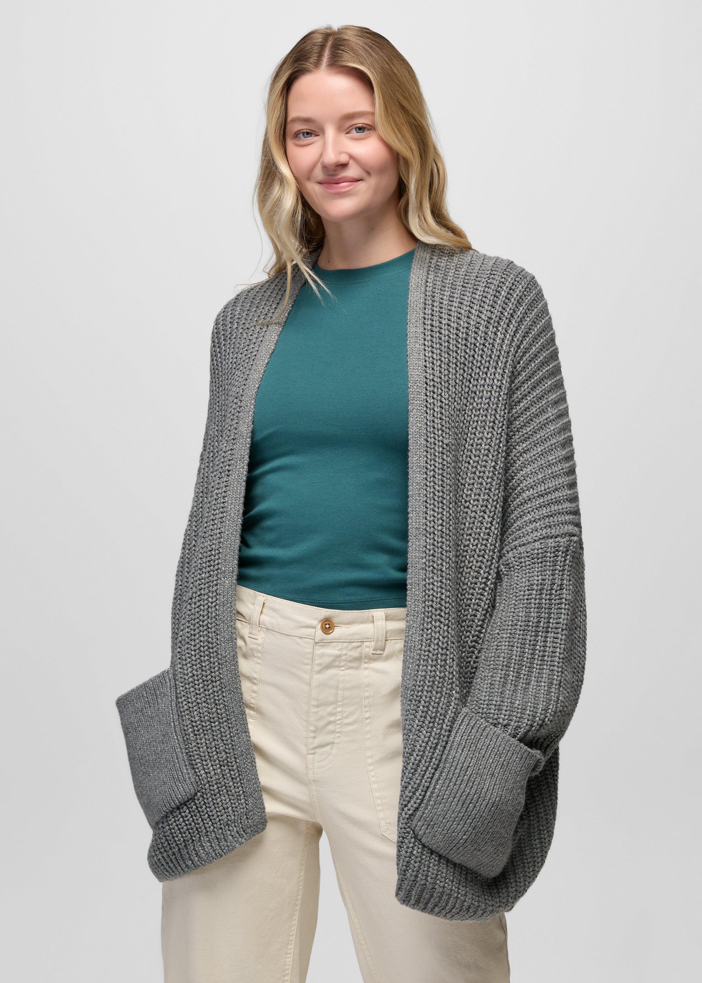 Women's prAna Sunday River Long Cardigan - Heather Grey