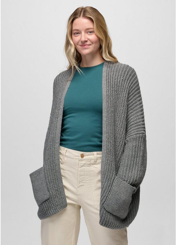 Sunday River Long Cardigan, Color: Heather Grey, image 1