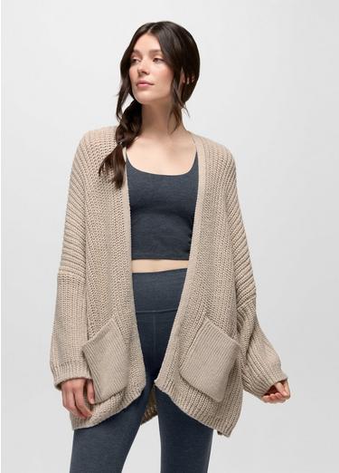 Sunday River Long Cardigan, Color: Beach Pebble, image 1