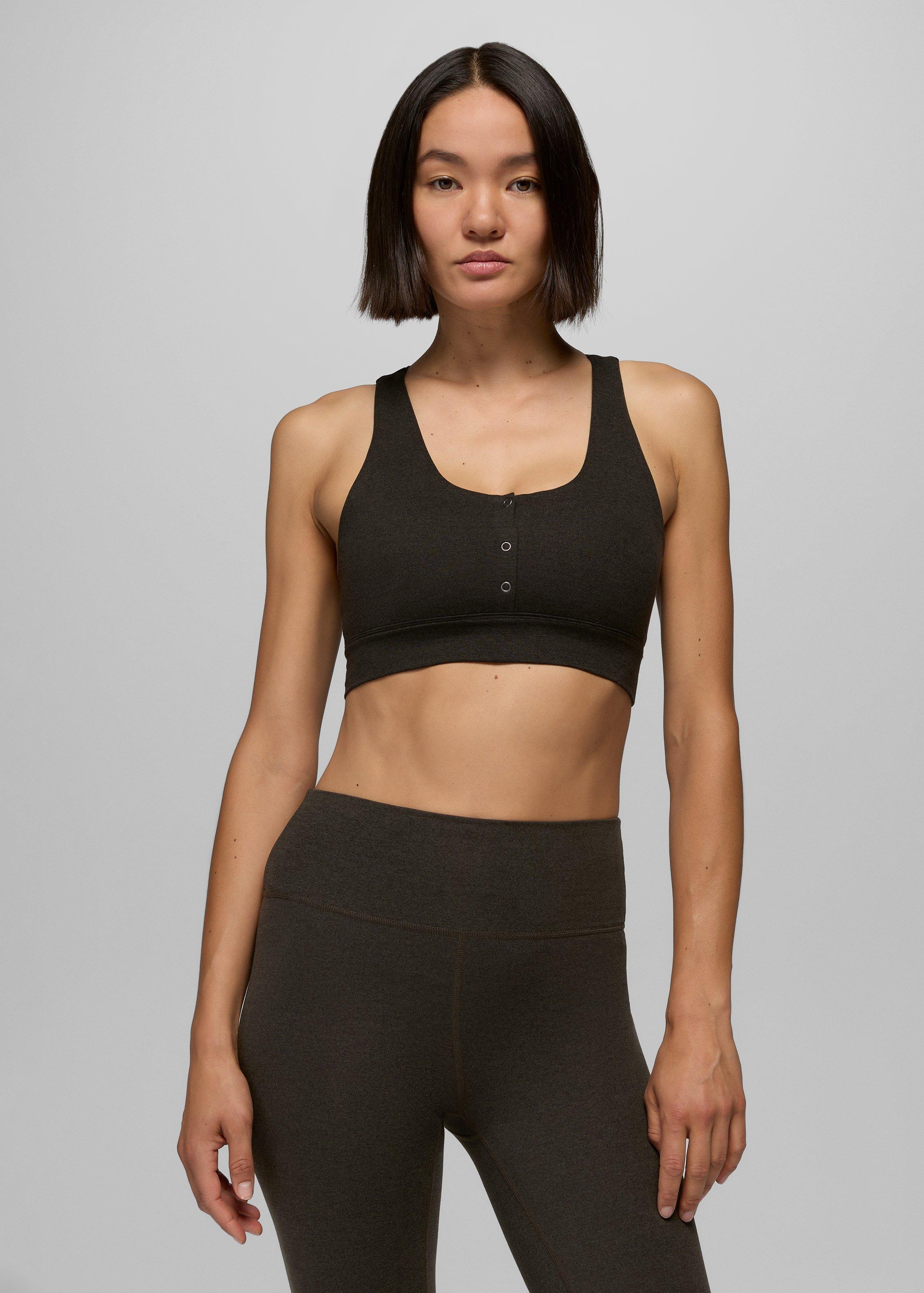 Womens prAna Heavana&trade; Henley Bra - Nori Heather