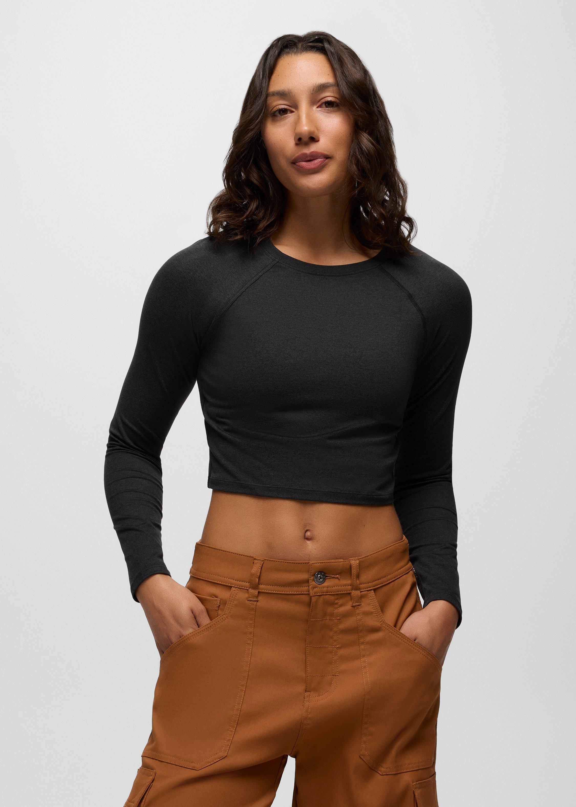 Womens prAna Heavana&trade; Long Sleeve - Black Heather