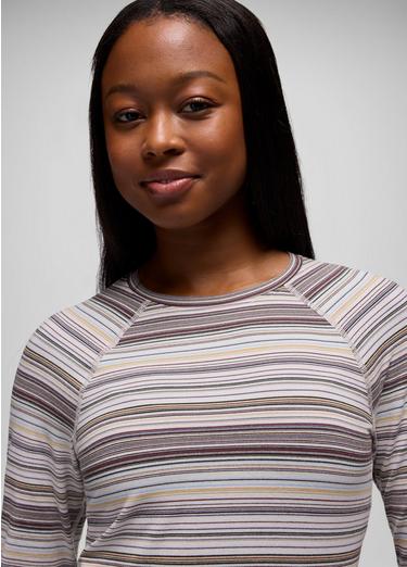 Heavana Long Sleeve, Color: Almond Microstripe, image 3