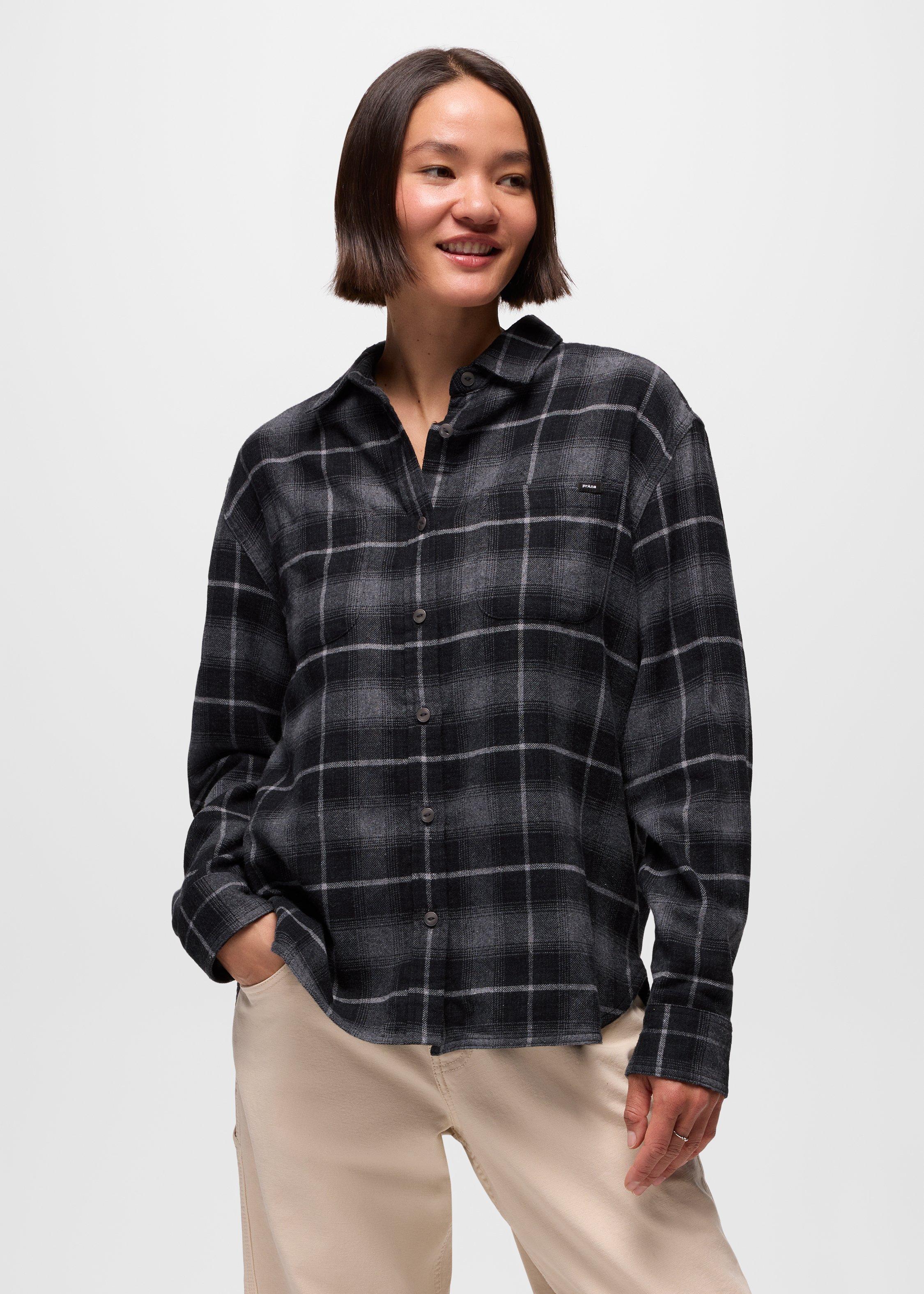 Womens prAna Cabin Core Flannel - Charcoal