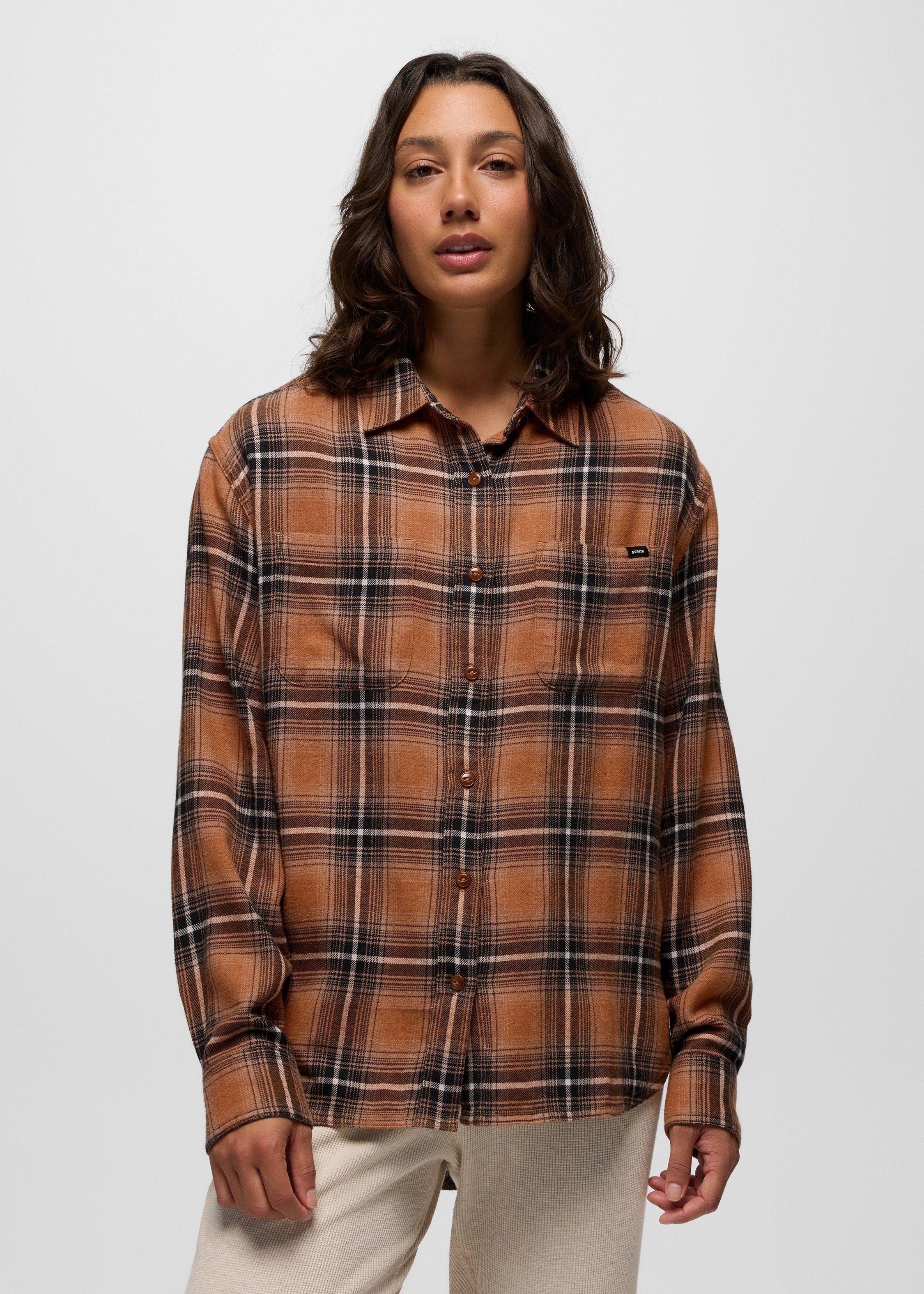 Womens prAna Cabin Core Flannel - Tawny