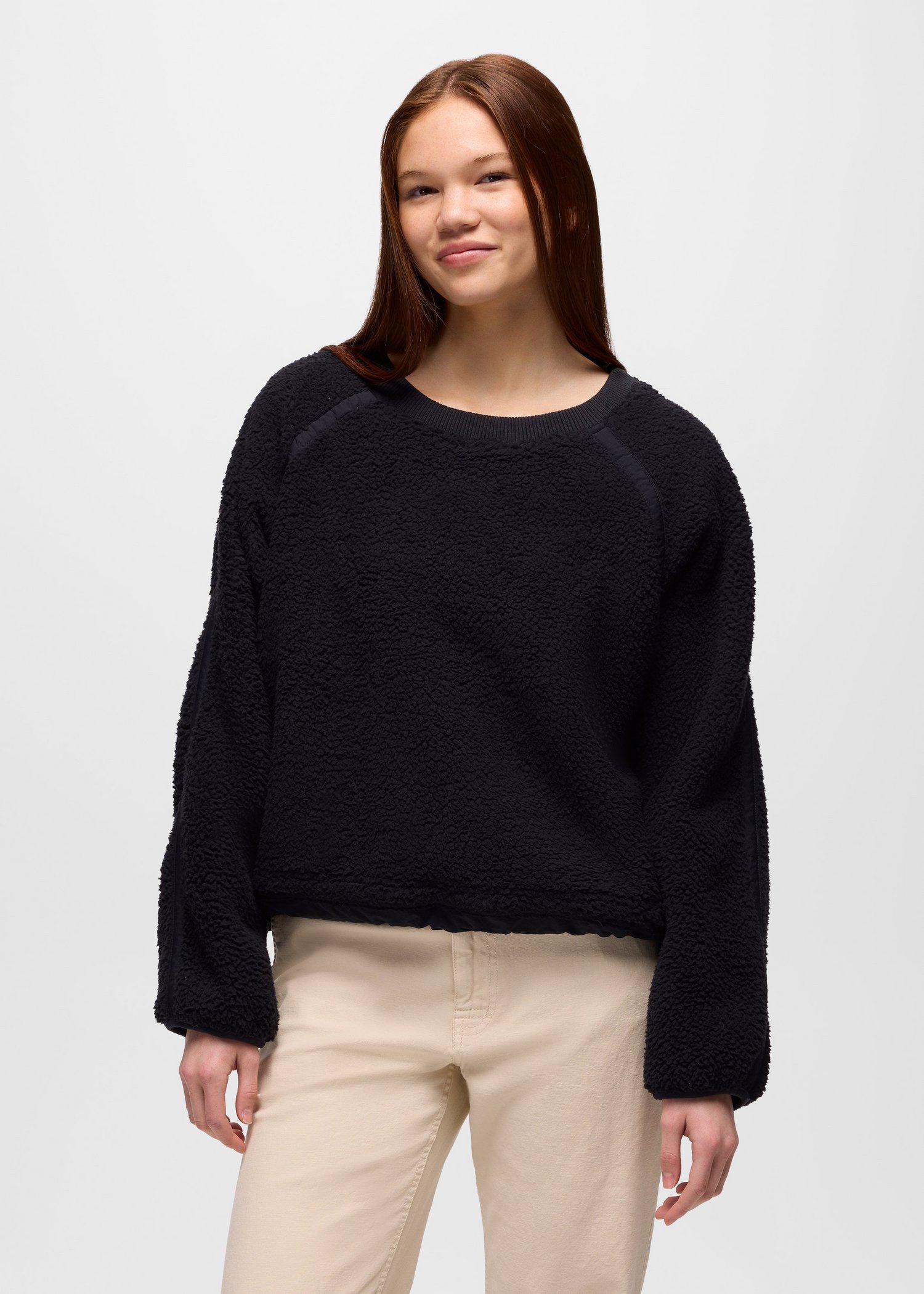 Womens prAna Encinitas Fleece Crew - Black