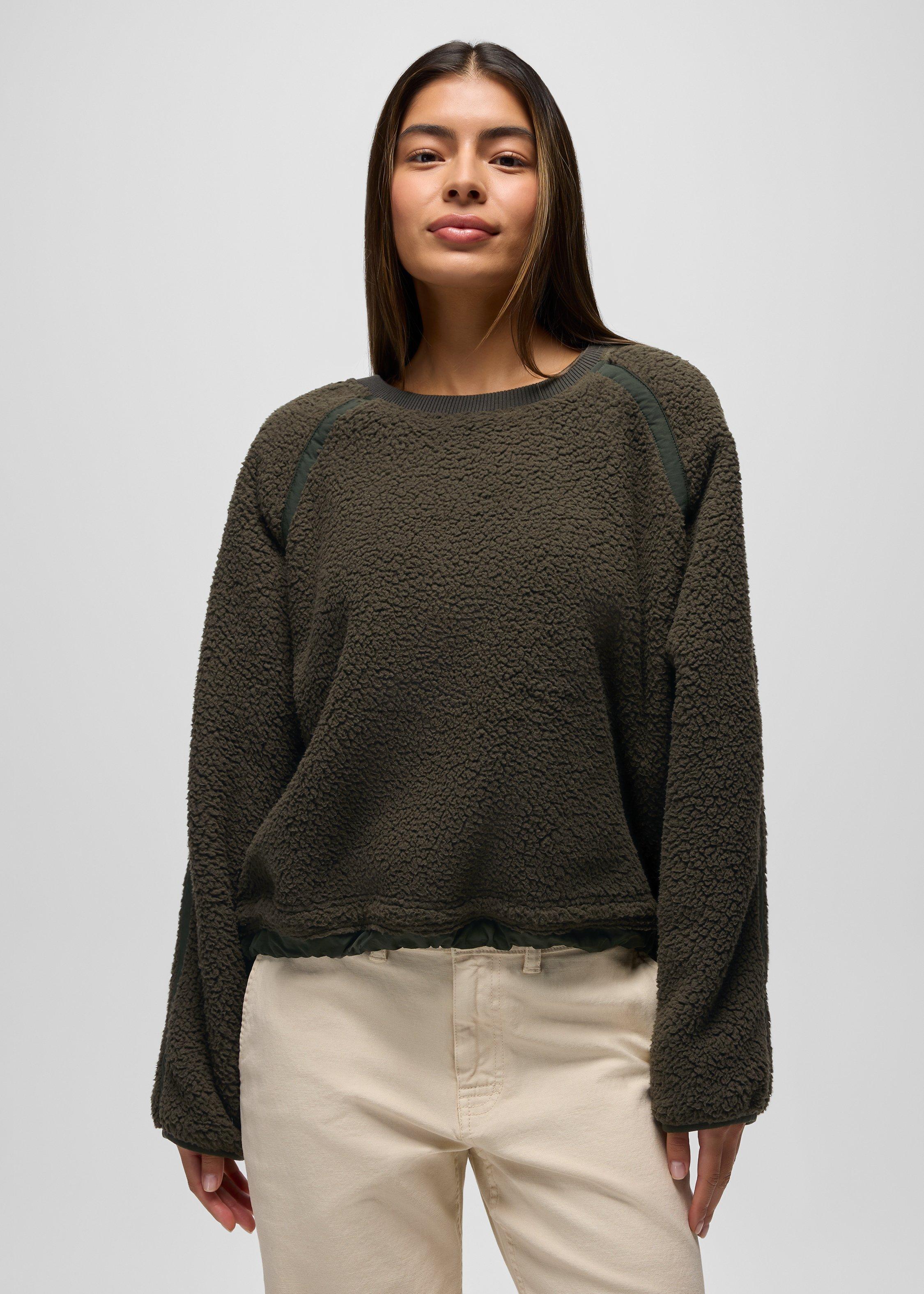 Womens prAna Encinitas Fleece Crew - Nori