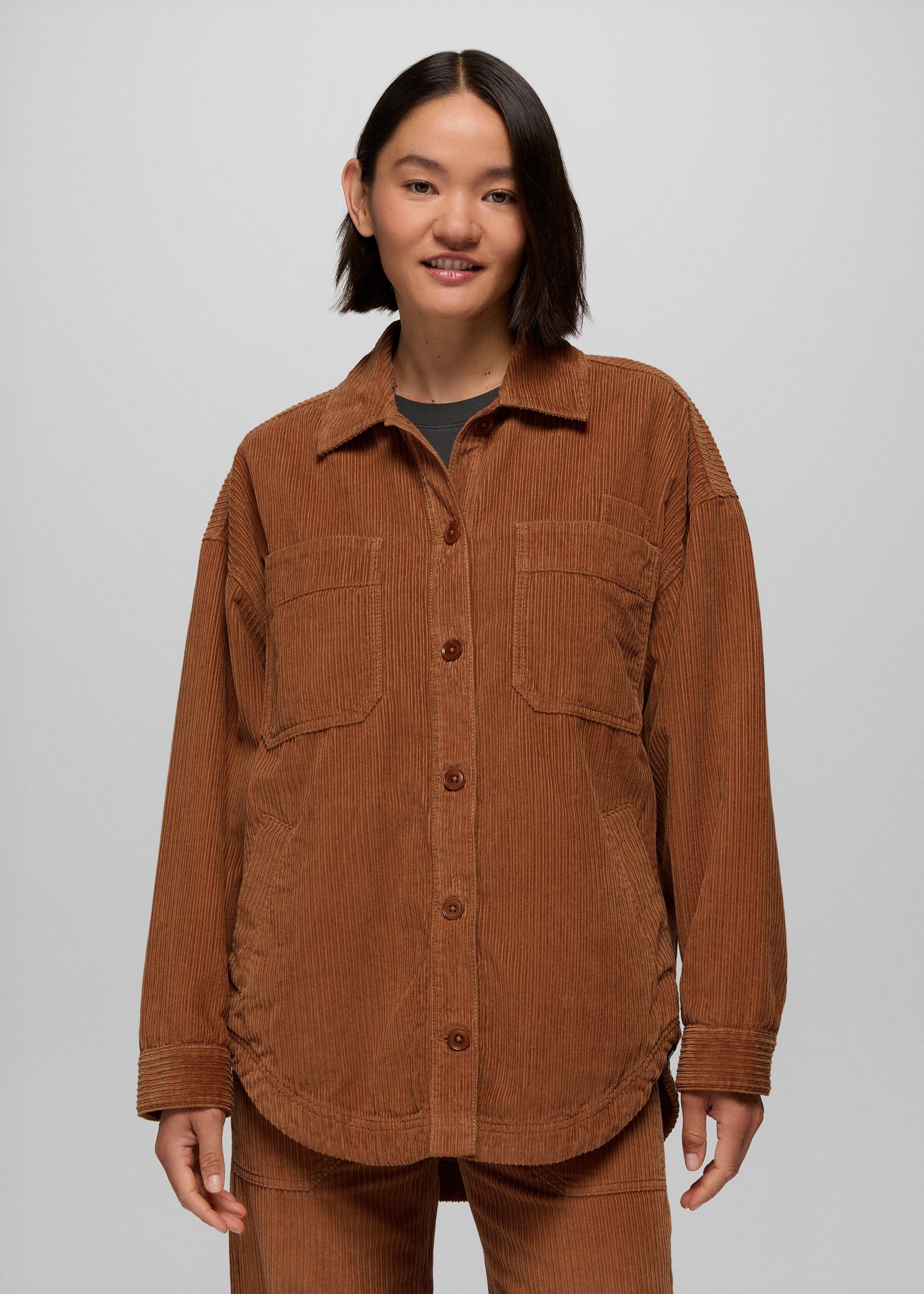 Womens prAna Annie's Canyon Cord Shacket - Tawny